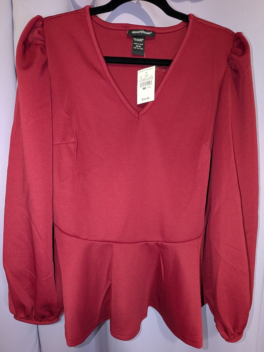 Ashley Stewart -NWT - Peplum Blouse - Picture 2 of 4
